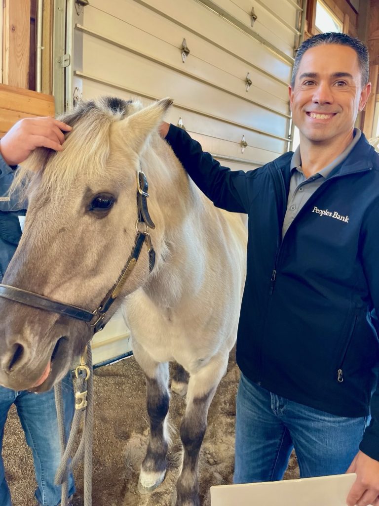 Man from Peoples Bank with Alatheia horse